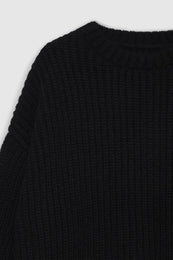 ANINE BING Sydney Crew Sweater - Black - Detail View