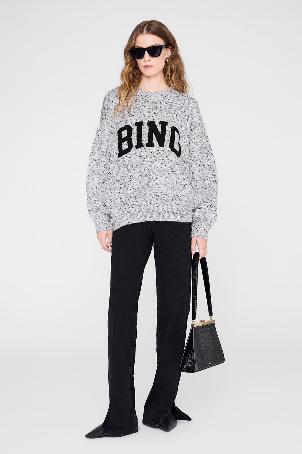 Sydney Crew Sweater Bing - Marled White View 1
