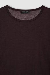 ANINE BING Sylvie Long Sleeve Tee - Dark Brown - Detail View 