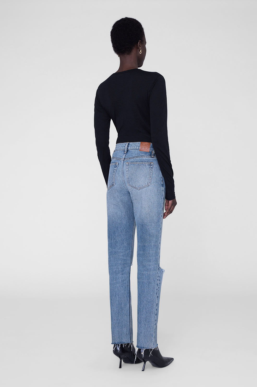 Sylvie Long Sleeve Tee - Dark Brown View 2