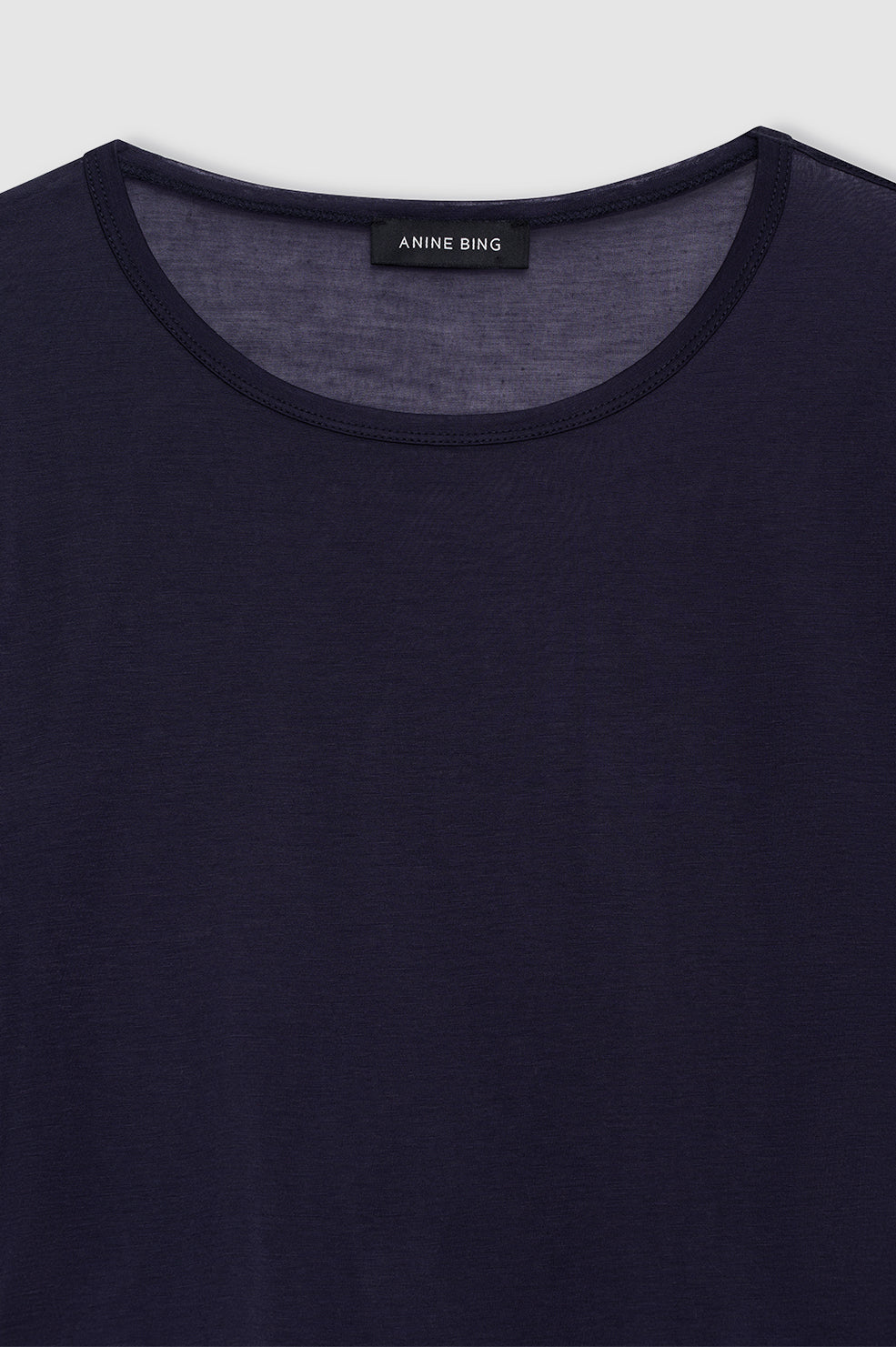 ANINE BING Sylvie Long Sleeve Tee - Midnight Blue - detail view