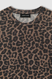 ANINE BING Sylvie Tee - Black And Brown Leopard - Detail View