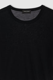 ANINE BING Sylvie Tee - Black - on model front - detail view