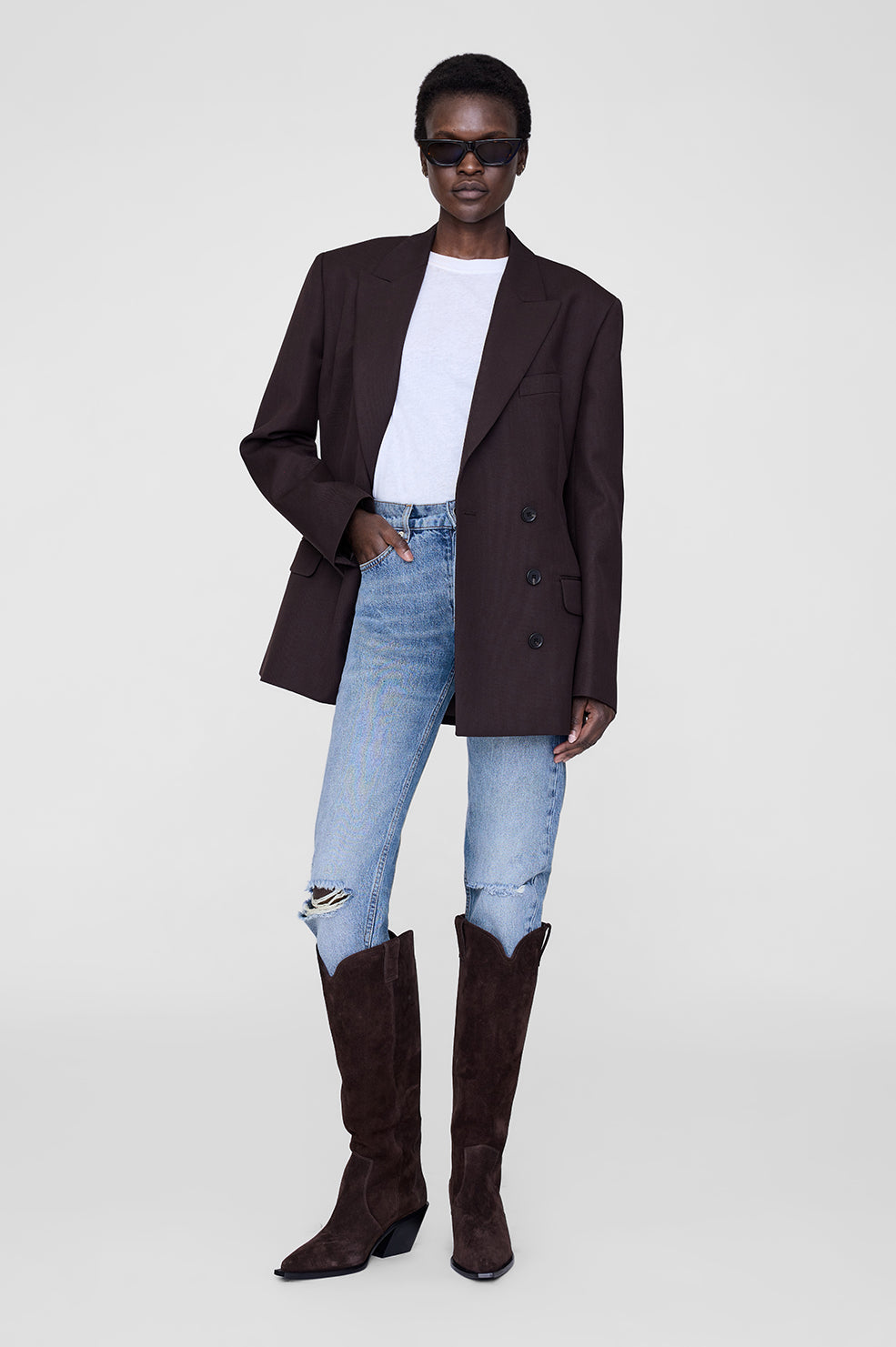 Tall Tania Boots - Dark Brown Suede