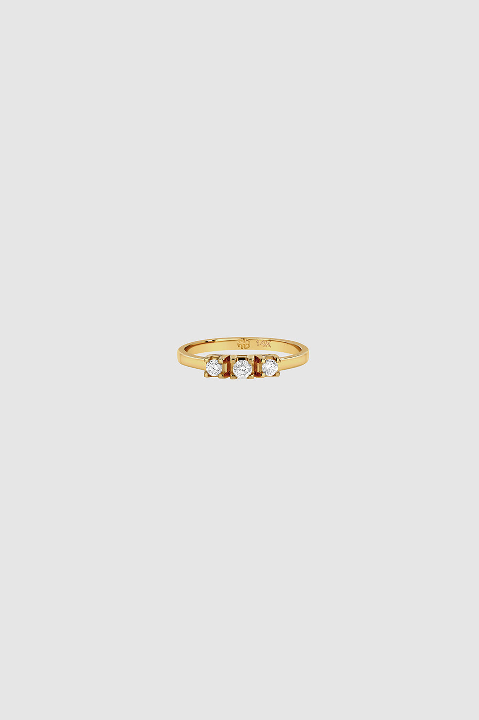 ANINE BING Three Stone Diamond Pinky Ring - 14k Gold