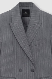 ANINE BING Tiphaine Blazer - Light Grey Pinstripe - detail view