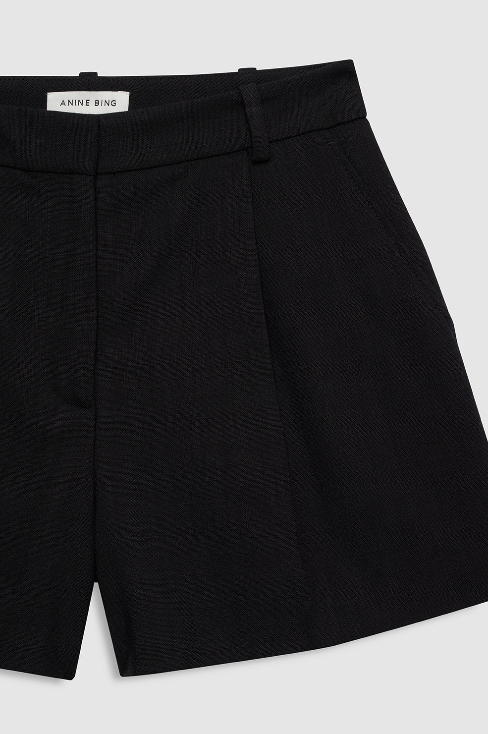 Trent Short - Black Recycled Leather View 4