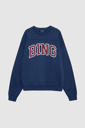 ANINE BING Trenton Sweatshirt Bing - Washed Navy - front view