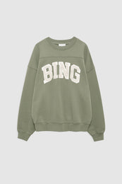 featured-img|ANINE BING Trenton Sweatshirt Bing - Washed Olive - front view