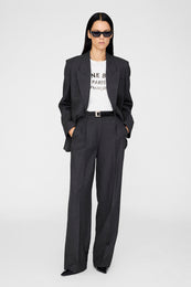 ANINE BING Trent Trouser - Dark Heather Grey - on model front second image