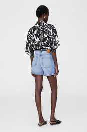 ANINE BING Tristan Shirt - Black Bird Of Paradise - On Model Back 