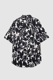 featured-img|ANINE BING Tristan Shirt - Black Bird Of Paradise - Front View 