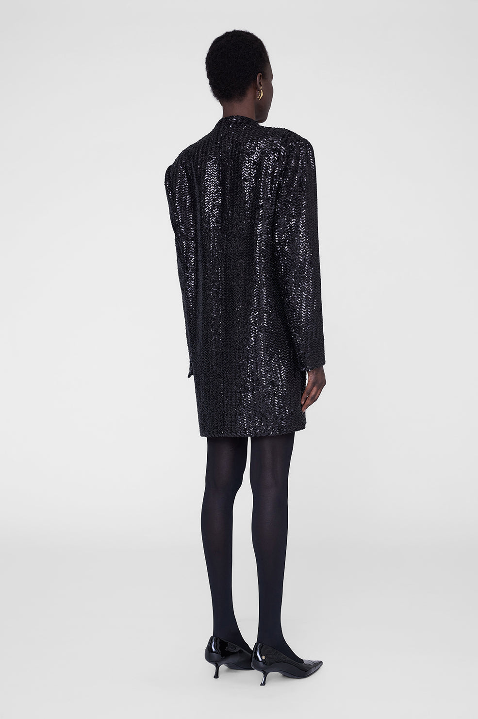 Veneda Mini Dress - Black Sequin View 2