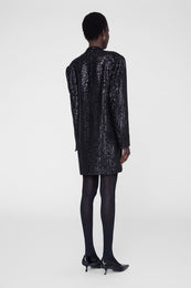 ANINE BING Veneda Mini Dress - Black Sequin - on model back