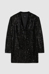 ANINE BING Veneda Mini Dress - Black Sequin - front view