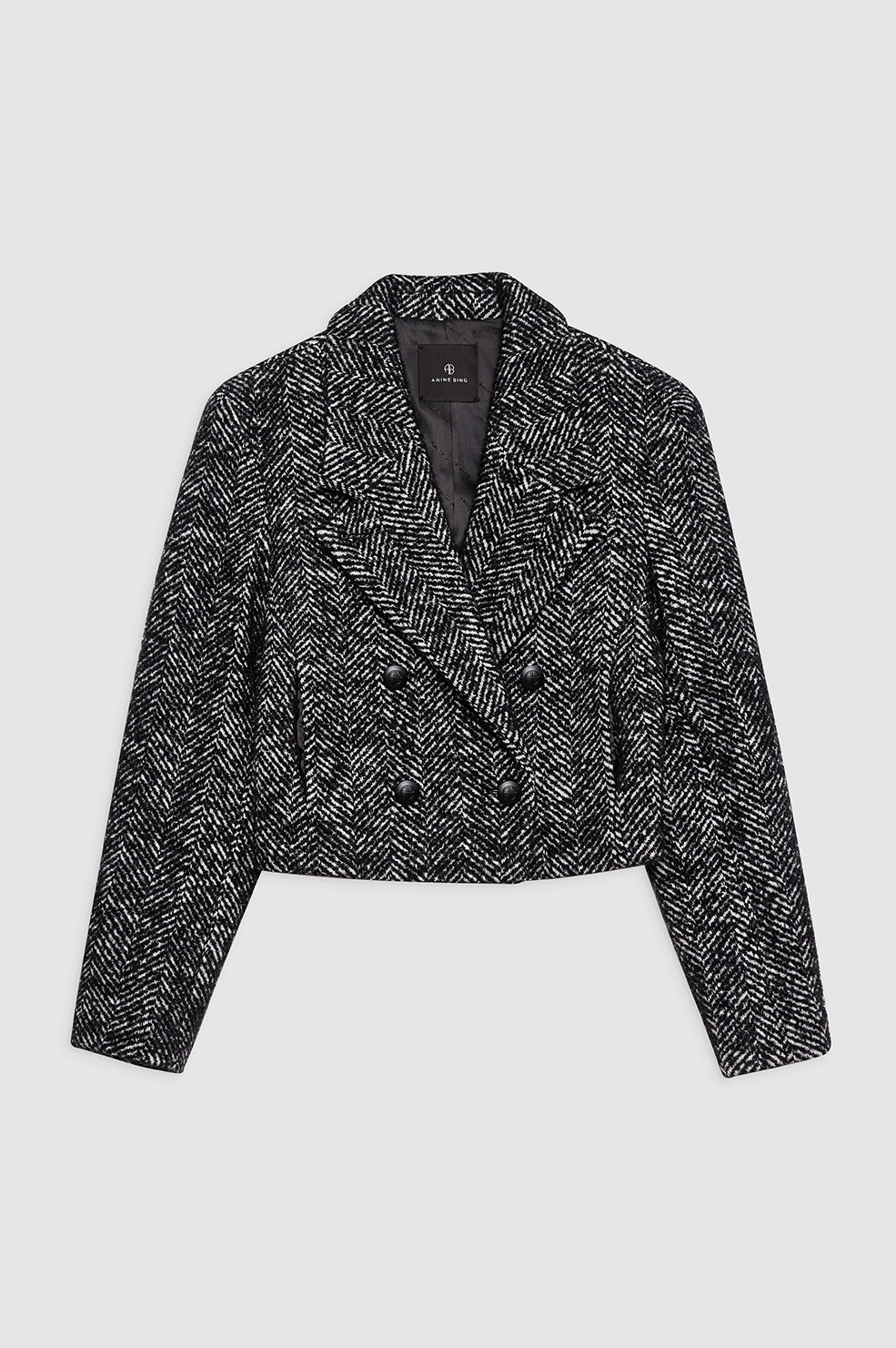 Vienna Blazer - Black and White Tweed View 3
