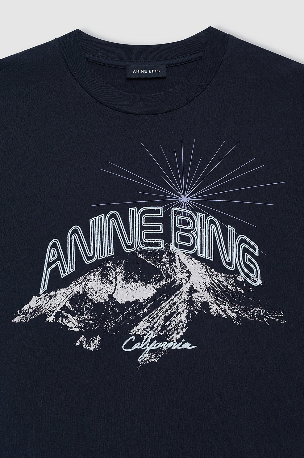 ANINE BING Walker Tee California - Vintage Black - detail view