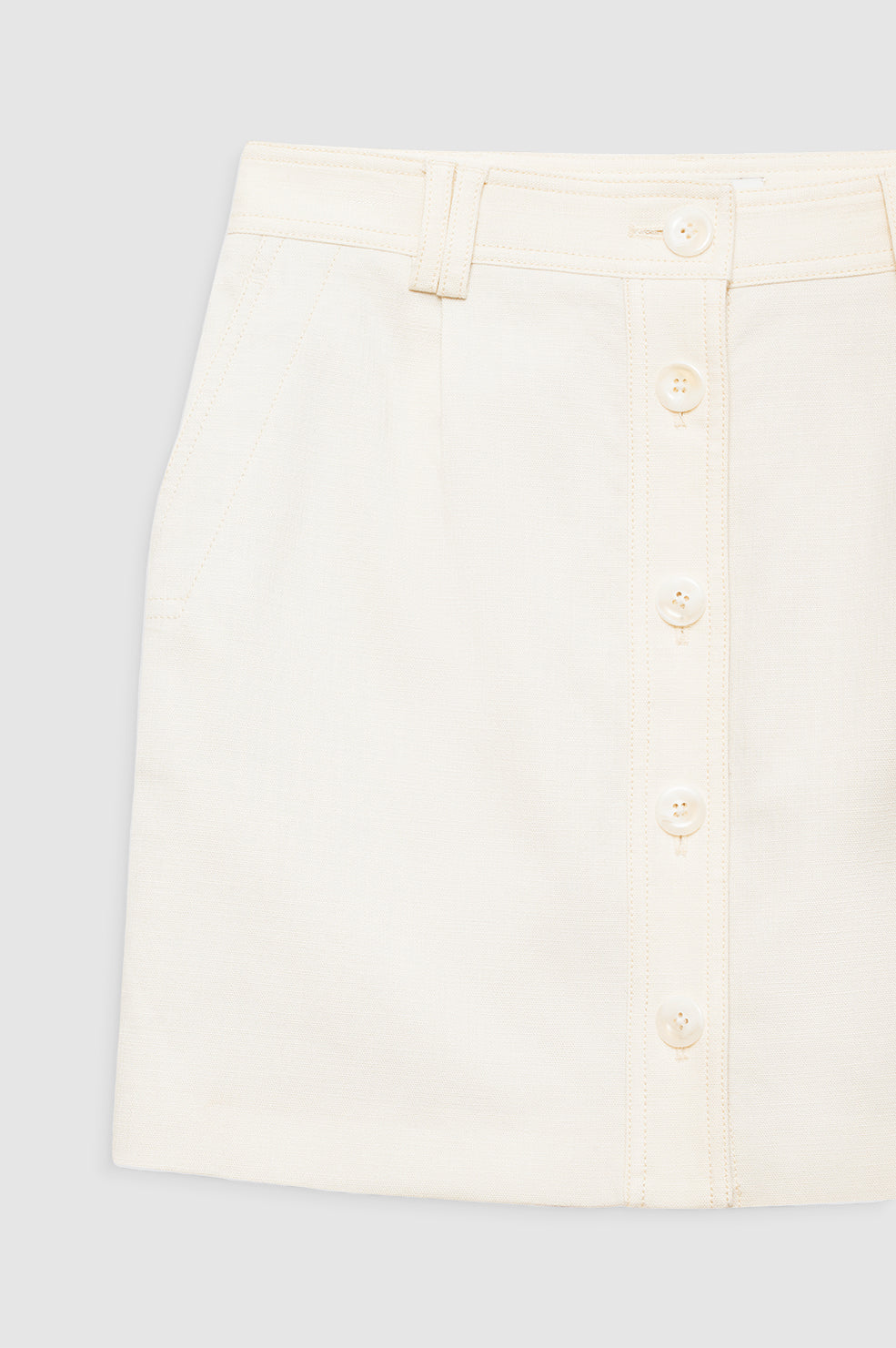 ANINE BING Zaire Mini Skirt - Cream - Detail View 