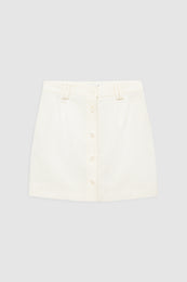 ANINE BING Zaire Mini Skirt - Cream - Front View 