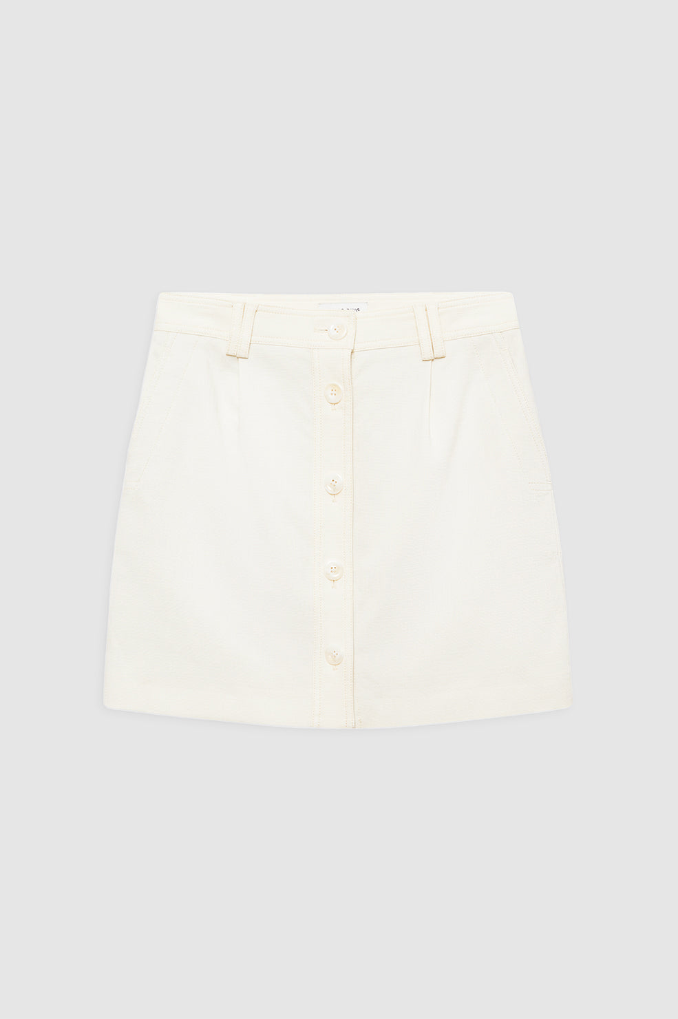 ANINE BING Zaire Mini Skirt - Cream - Front View 