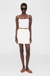 ANINE BING Zaire Mini Skirt - Cream - On Model Front 
