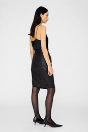 ANINE BING Zaire Skirt - Black Leather - On Model Back