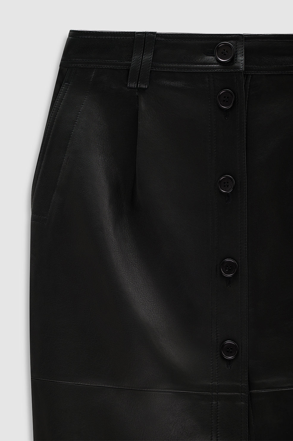 Zaire Skirt - Black Leather View 4