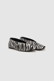 ANINE BING Ana Flats Calf Hair  - Zebra - pair front view