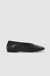 ANINE BING Ana Flats Smooth Leather - Black - front view