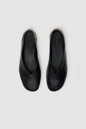 ANINE BING Ana Flats Smooth Leather - Black - top view