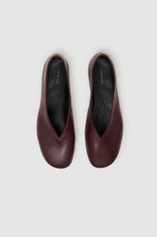 ANINE BING Ana Flats Smooth Leather - Fig - top view