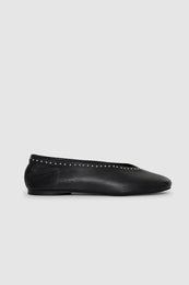 ANINE BING Ana Flats Studs - Black - front view