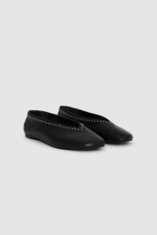 ANINE BING Ana Flats Studs - Black - pair side view