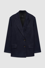 featured-img|ANINE BING Aretha Blazer - Navy Pinstripe - front view
