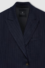 ANINE BING Aretha Blazer - Navy Pinstripe - detail view