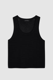 ANINE BING Arie Tank - Black - front view