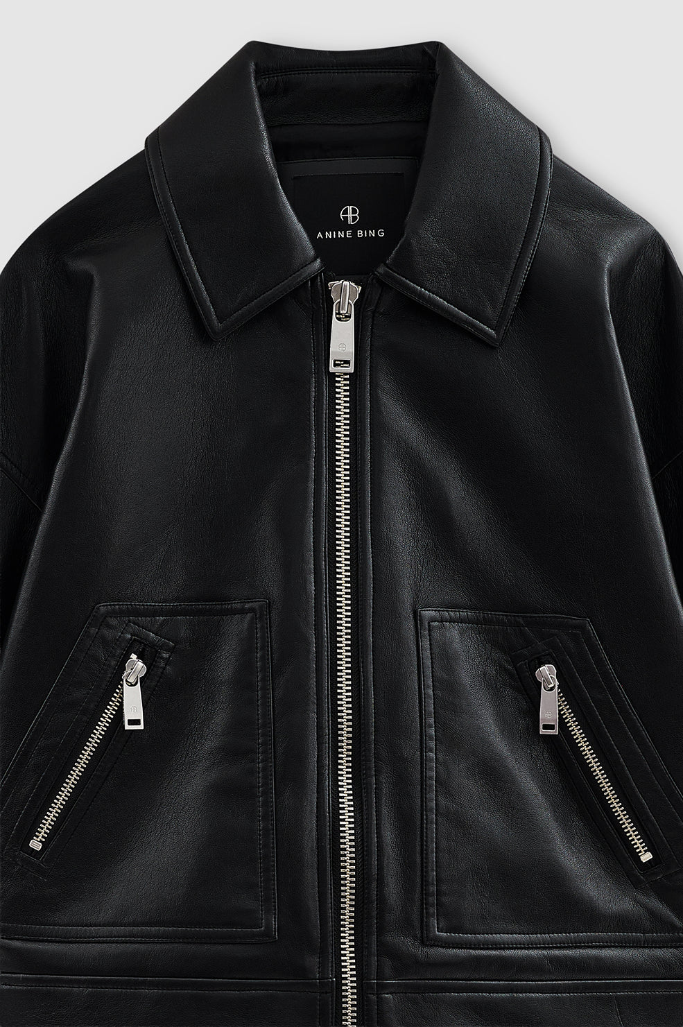 Assan Jacket - Black Recycled Leather View 4
