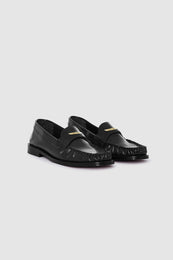 ANINE BING Amoc Loafer - Black - pair front view