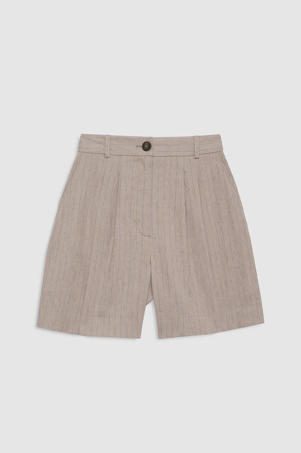 Brice Short - Taupe And Blue Pinstripe View 3