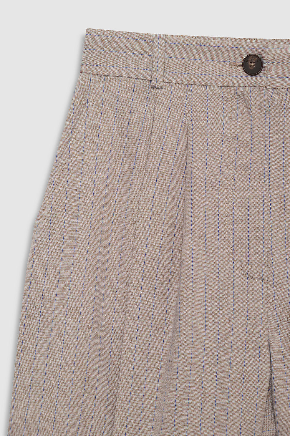 Brice Short - Taupe And Blue Pinstripe View 4