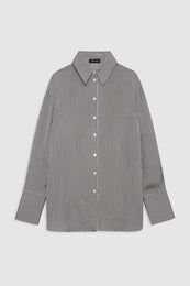 ANINE BING Bridget Shirt - White And Black Mini Stripe - front view