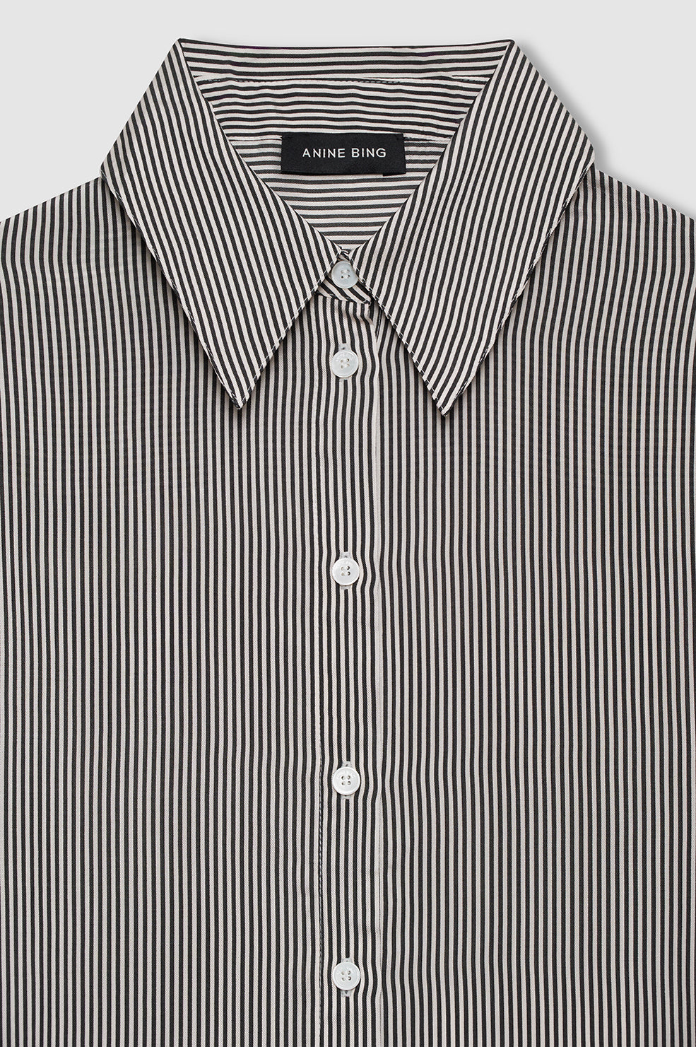 Bridget Shirt - White And Black Mini Stripe View 4