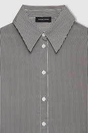 ANINE BING Bridget Shirt - White And Black Mini Stripe - detail view