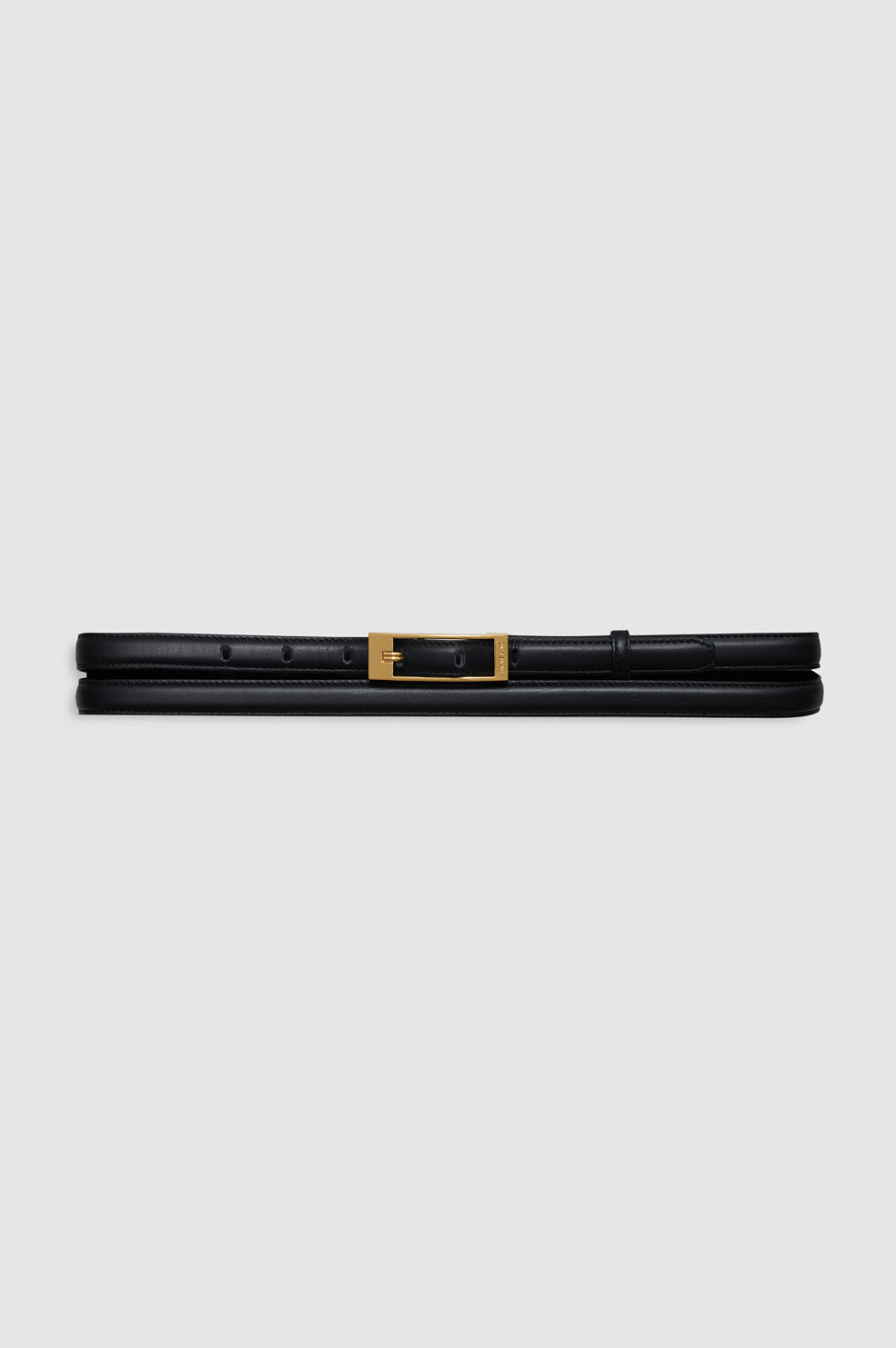Double Elly Belt Smooth Leather - Black View 1