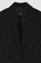 ANINE BING Elga Blazer - Black And White Pinstripe - detail view
