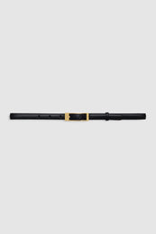 ANINE BING Elly Belt Smooth Leather - Black - front view