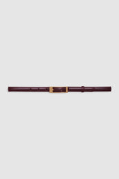 ANINE BING - Double Elly Belt Smooth Leather - Fig - Front View