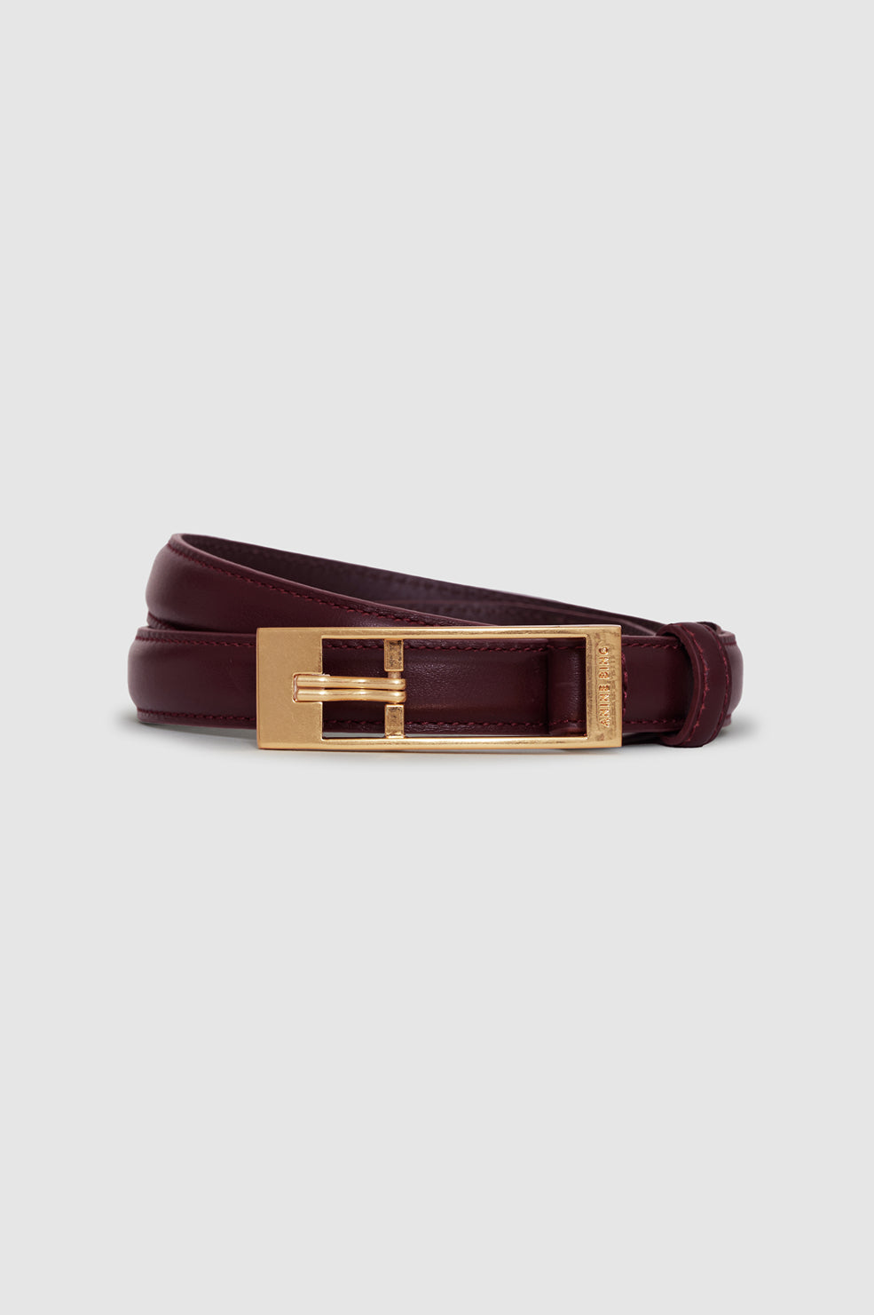 Elly Belt Smooth Leather - Fig View 3
