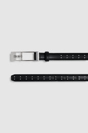 ANINE BING Elly Belt Studs Smooth Leather - Black - detail view