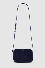 ANINE BING Elly Camera Bag - Navy Suede - front view